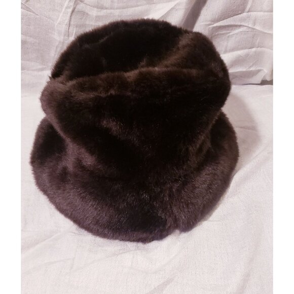Bijoux Terner Faux Fur Black Elegant Cozy Convertible Bucket Hat O/S EUC - Picture 2 of 6